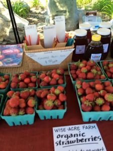 strawberries and honey